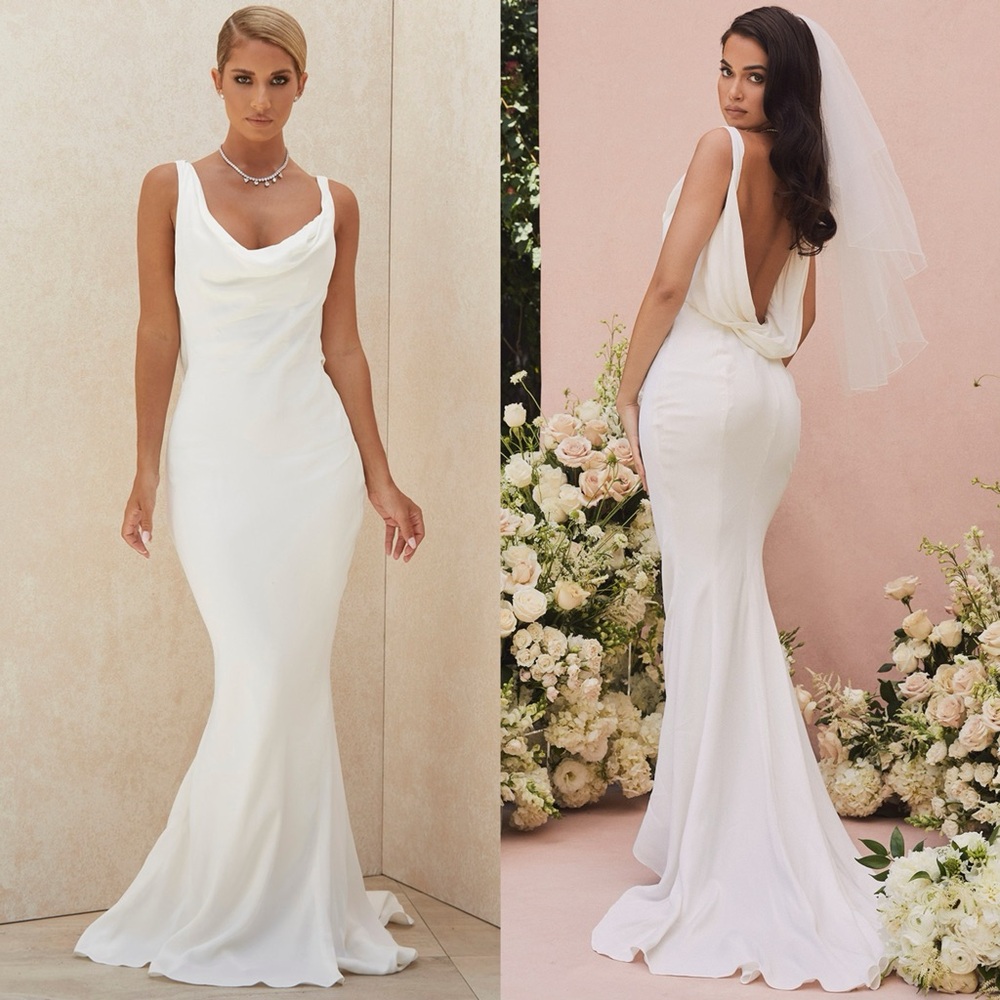 House of CB ‘ODETTE’ IVORY DRAPED BACK BRIDAL GOWN - LIMITED EDITION - Picture 1 of 2
